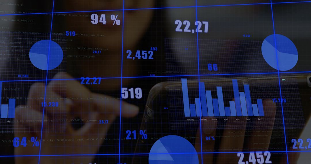 Business Analyst Interacting with Augmented Reality Data Visualizations