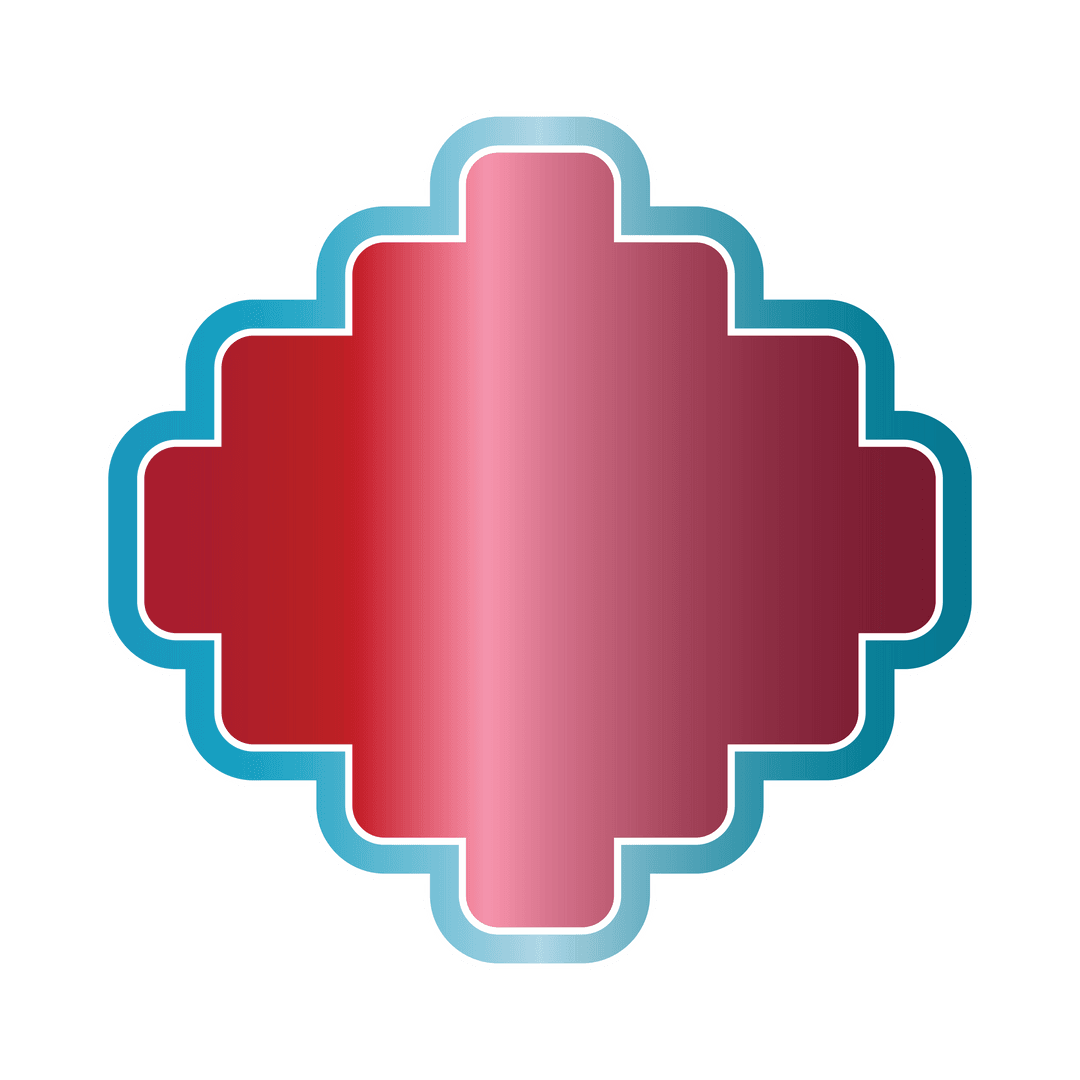 Geometric Badge Shape with Gradient Design on Transparent Background