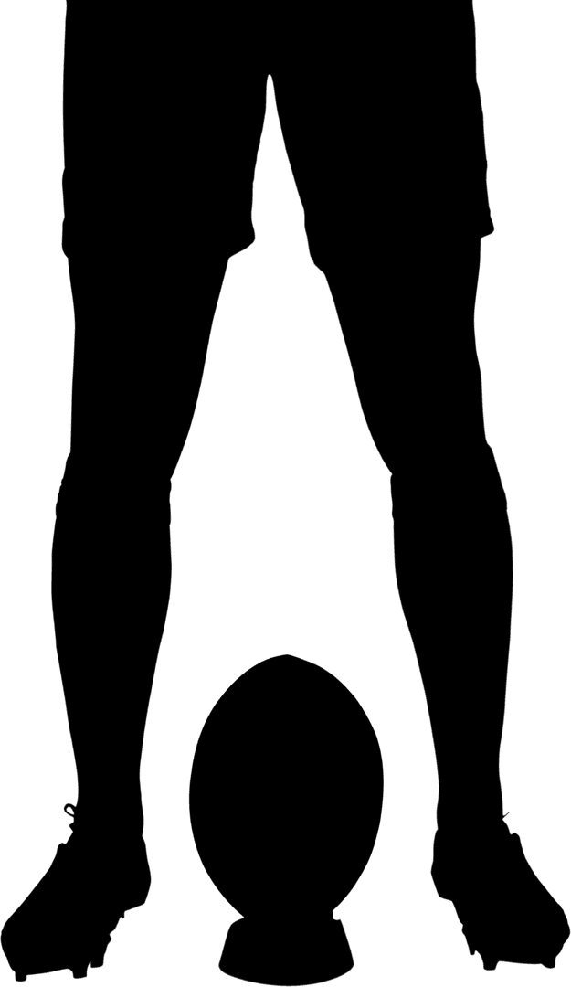 Rugby Player Holding Ball in Transparent Illustration