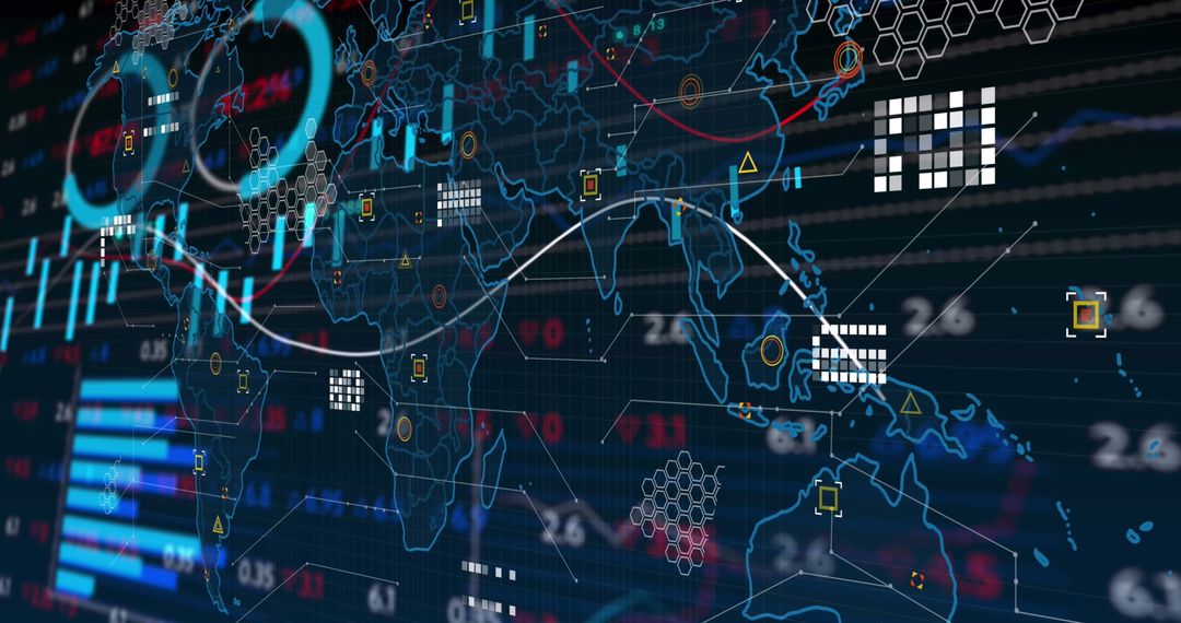 Global Data Analysis with Futuristic World Map