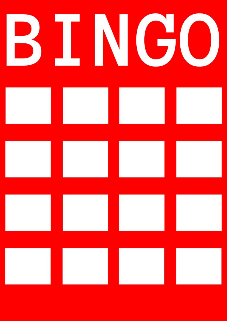 Vibrant Bingo Card Template with Red Background