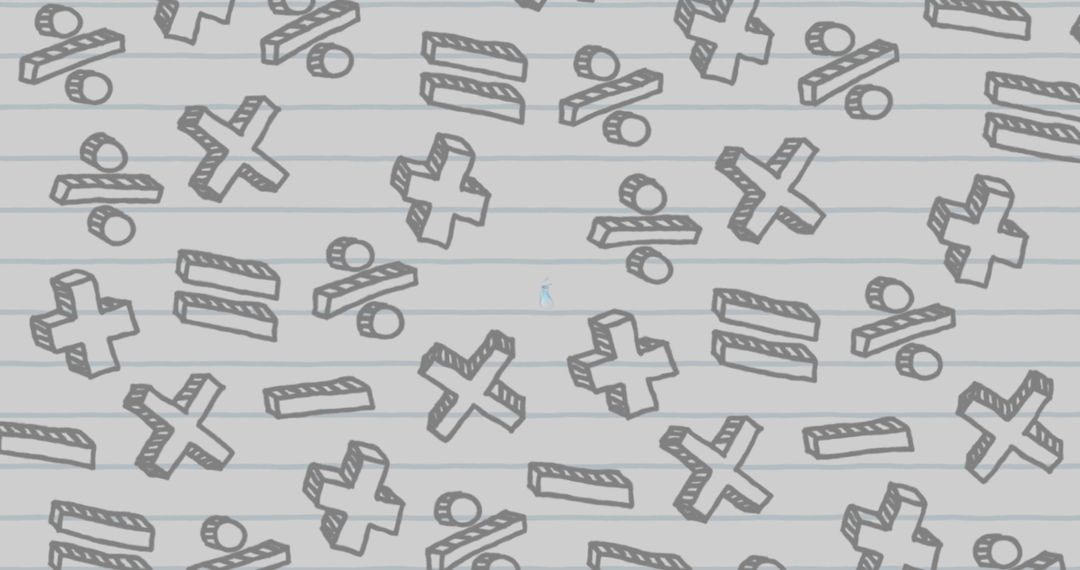 Mathematical Symbols Floating on Lined Background