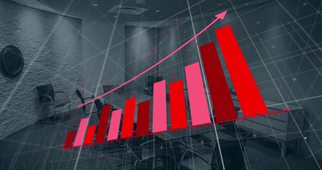 Rising Profits Concept with Bar Graph in Conference Room