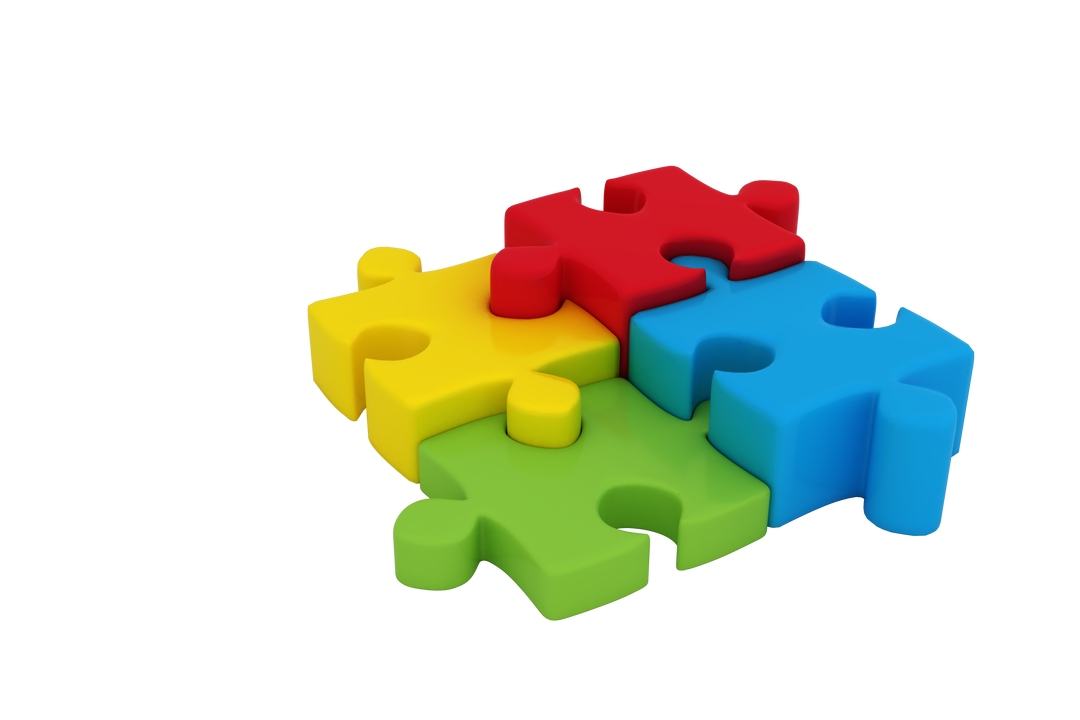 Colorful Puzzles on Transparent Background Symbolizing Connection and Cooperation - Download Free Stock Images Pikwizard.com