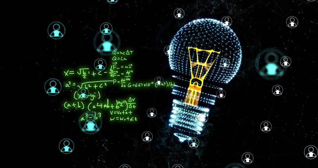 Innovative Artificial Intelligence Concept with Light Bulb and Data - Free Images, Stock Photos and Pictures on Pikwizard.com