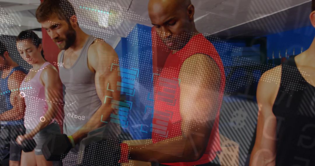 Group Training with Digital Fitness Analytics in Gym