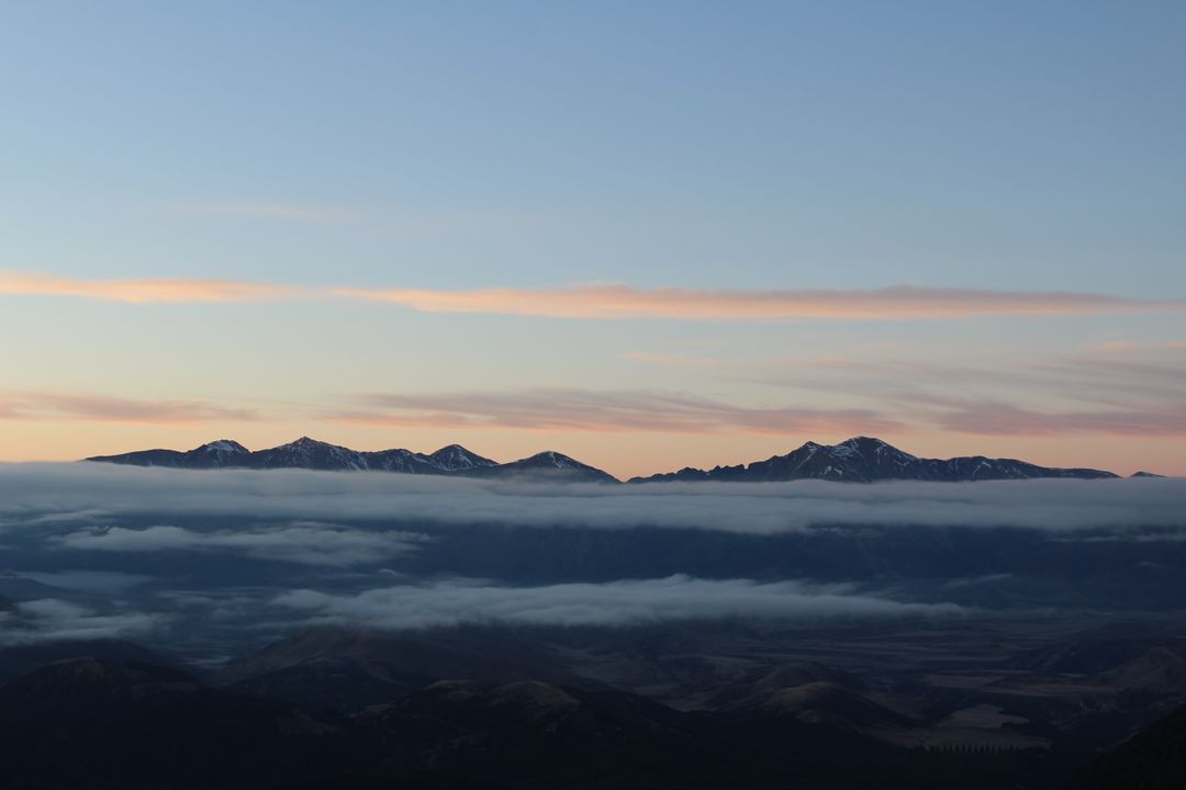 Mountain Range at Dawn with Cloud Veil - Free Images, Stock Photos and Pictures on Pikwizard.com