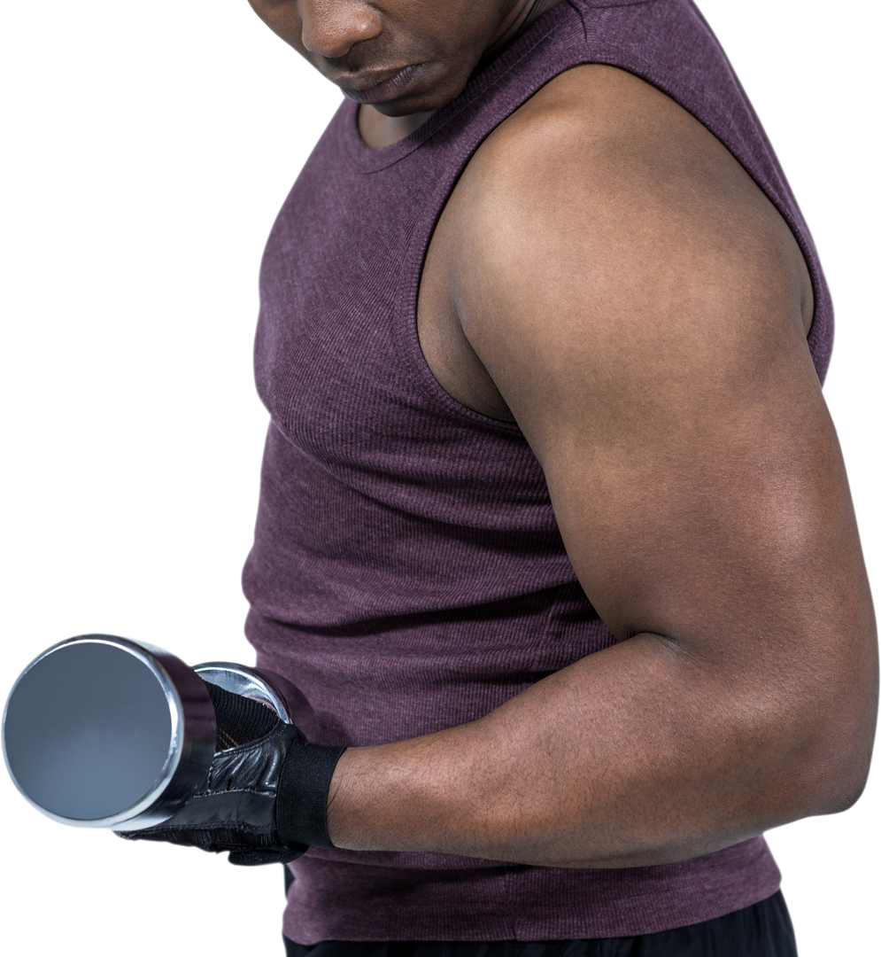 Strong Fit Man Lifting Dumbbell Isolated on Transparent Background - Download Free Stock Images Pikwizard.com