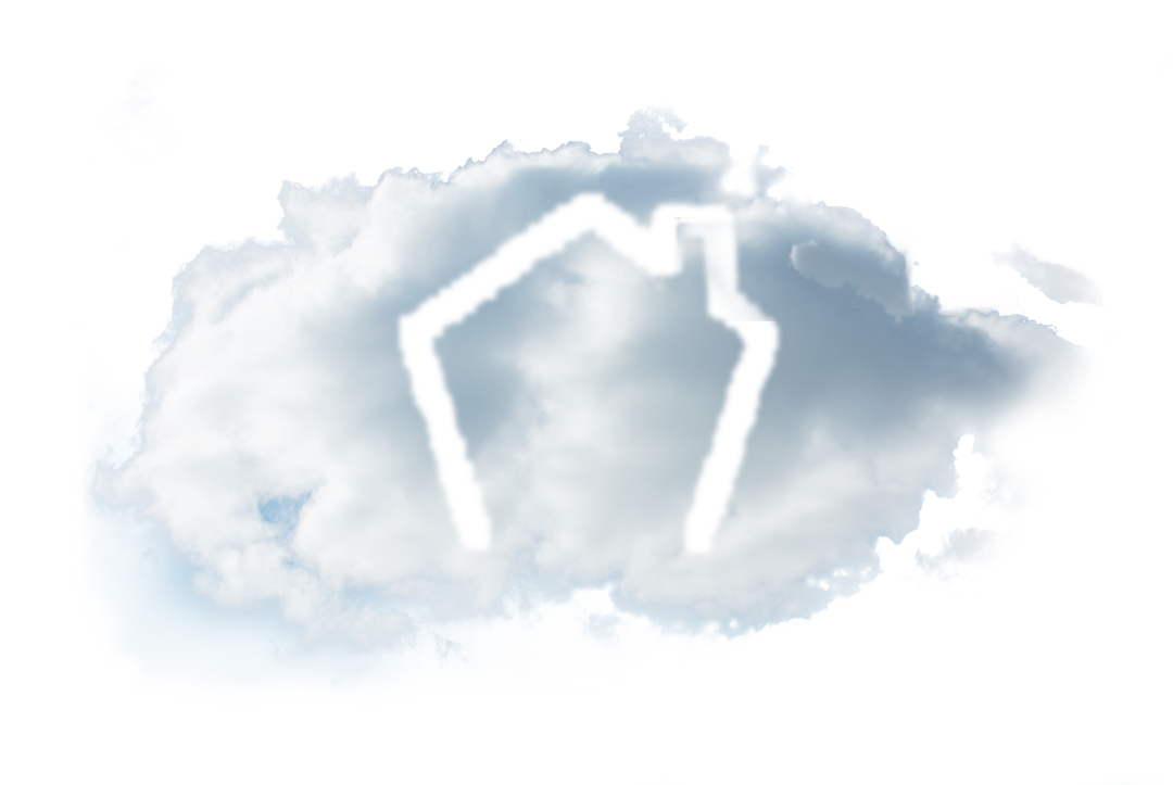 Digital Cloud with House Silhouette on Transparent Background - Download Free Stock Images Pikwizard.com