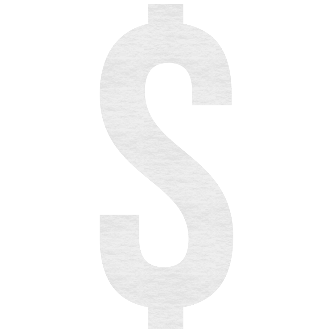 Transparent White Dollar Sign On Clear Background