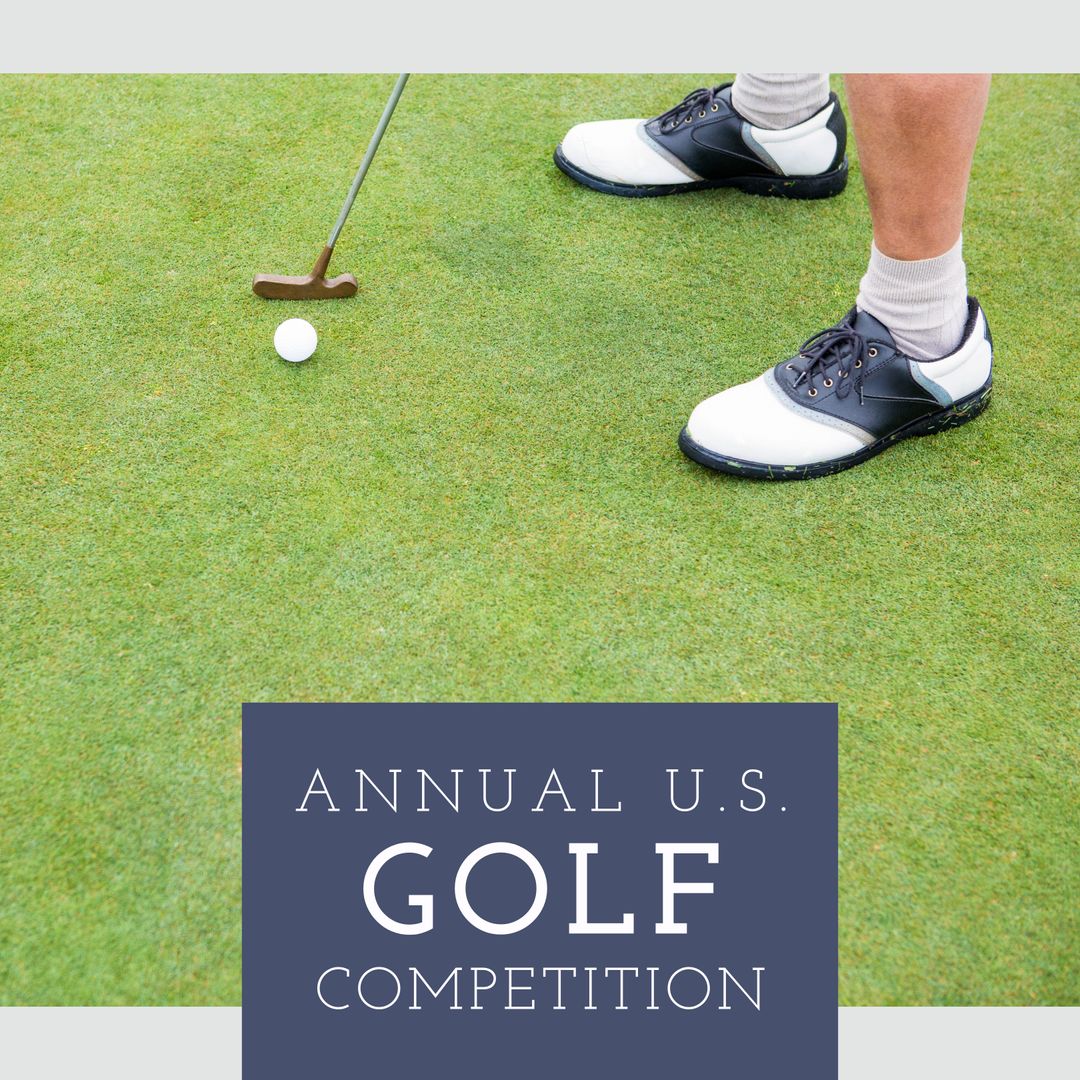 Golf Event Participant Putting on Green Course