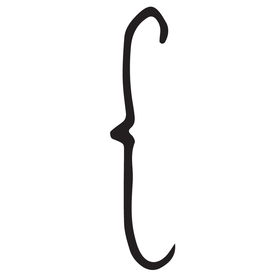 Abstract Black Curve Shape Transparent Background