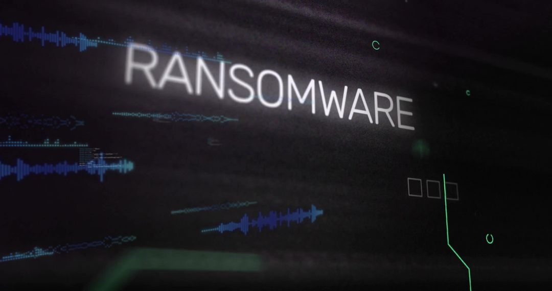 Ransomware Concept with Digital Interface Background