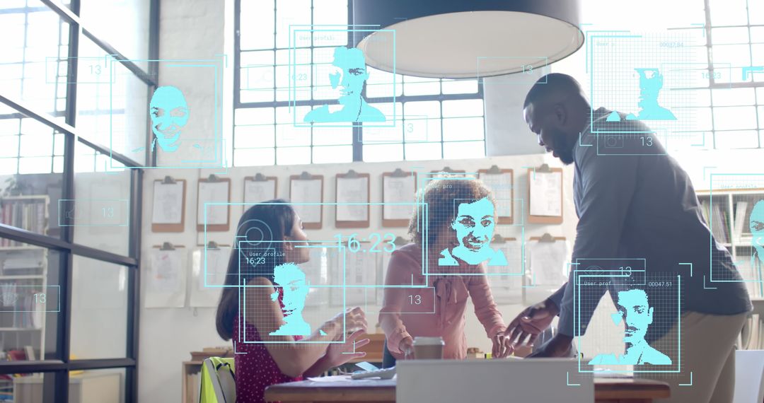 Architects Collaborating with Digital Interface Holograms