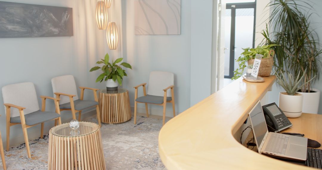 Modern Waiting Room with Elegant Decor and Ambient Lighting