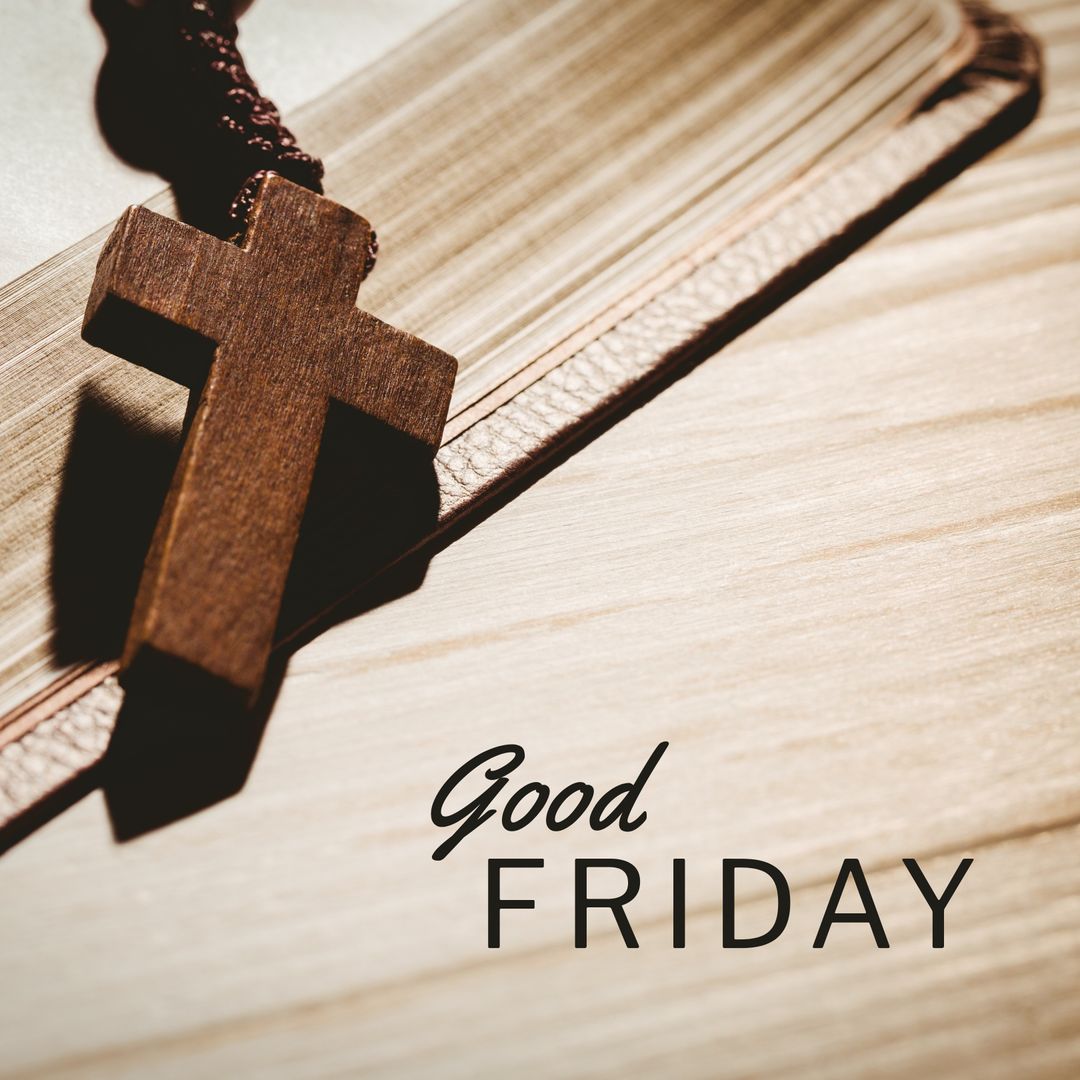 Good Friday Rosary on Bible Symbolizing Faith and Reflection