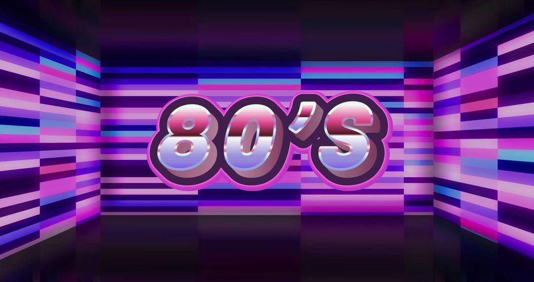 Retro 80's Neon Glow with Futuristic Stripes