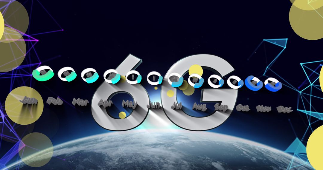 6G Technology Concept with Cloud and Earth Connections