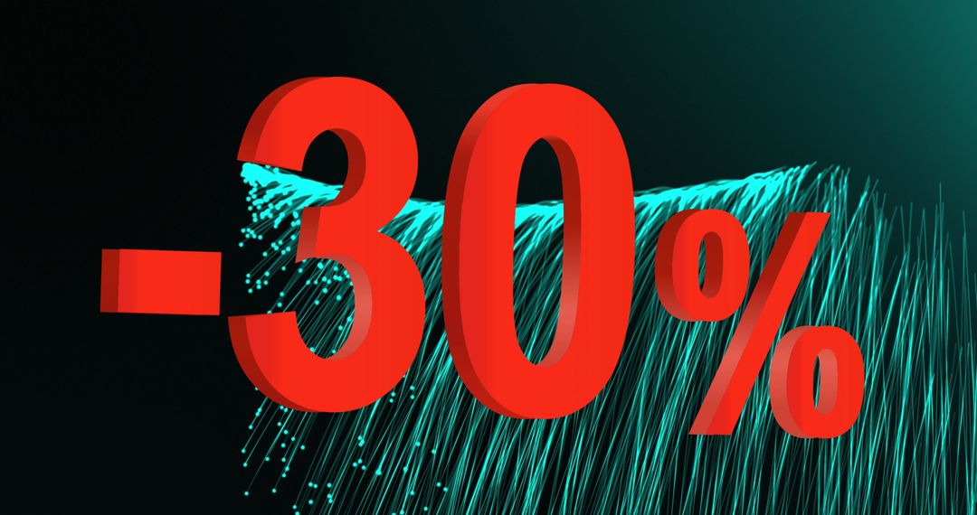 3D Red 30 Percent Discount with Dynamic Background