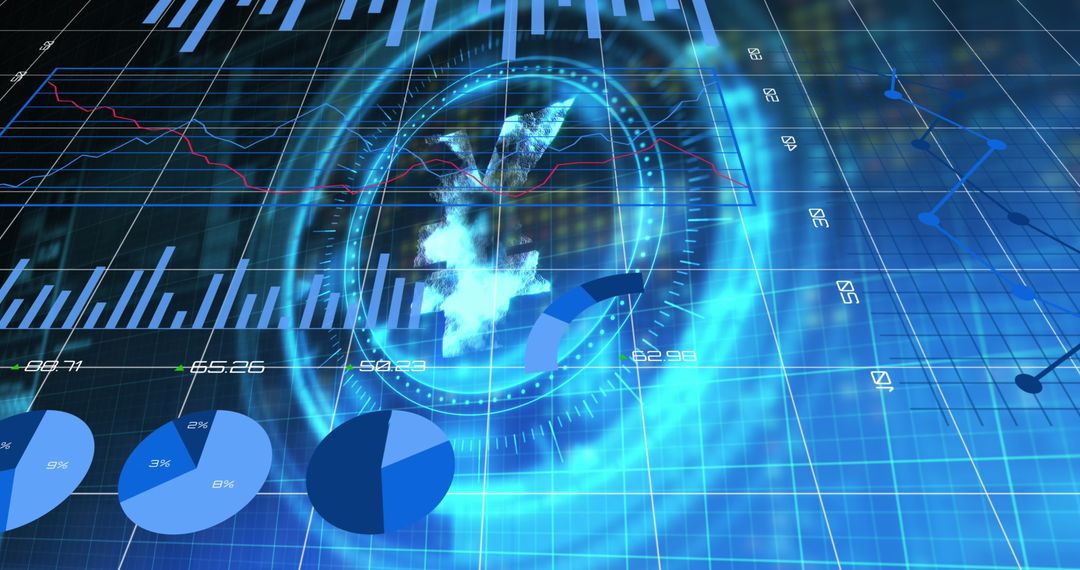 Digital Interface with Financial Data and Yen Symbol Analysis