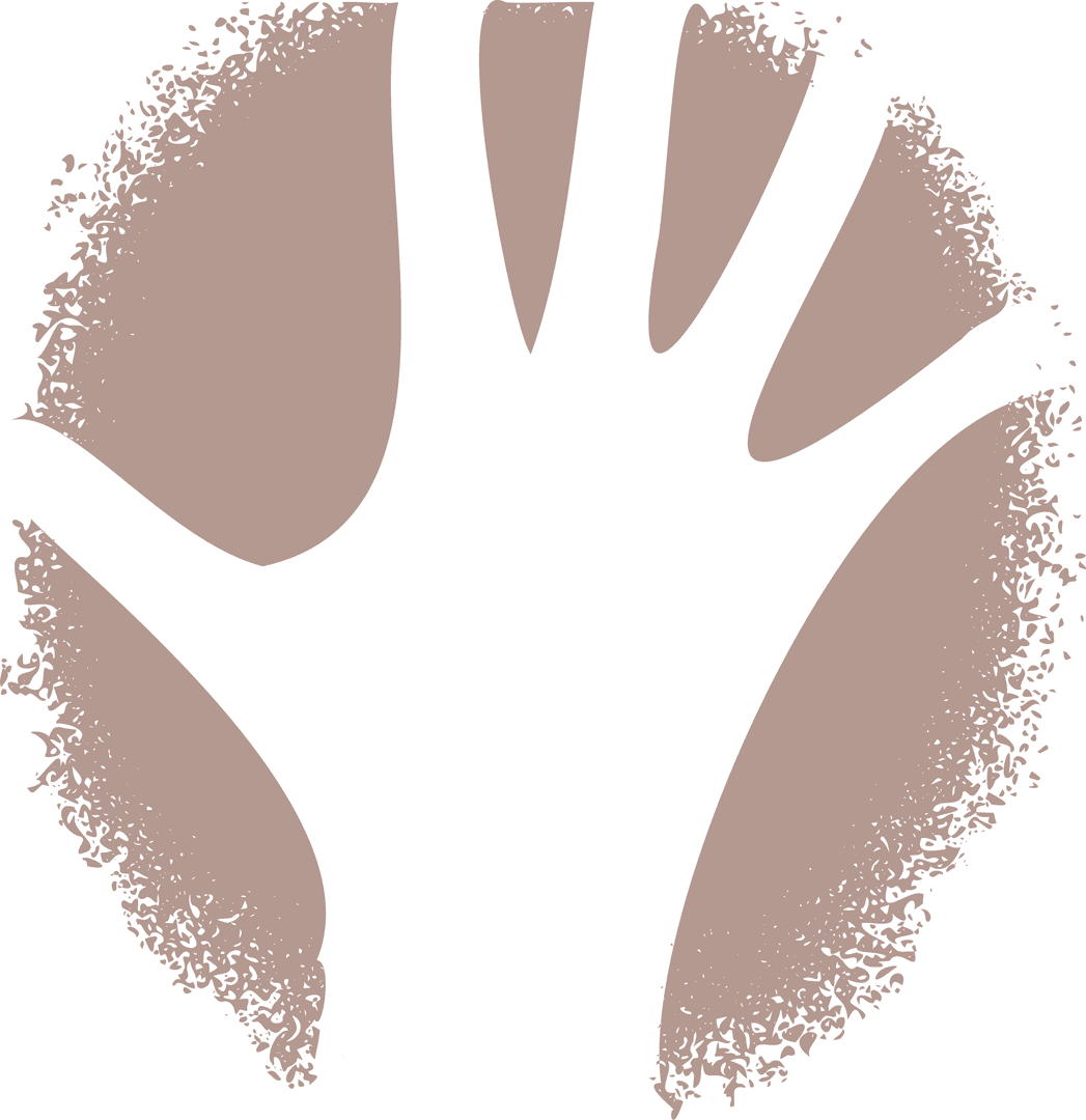 Transparent Hand Silhouette Digital Art with Distressed Circle Effect