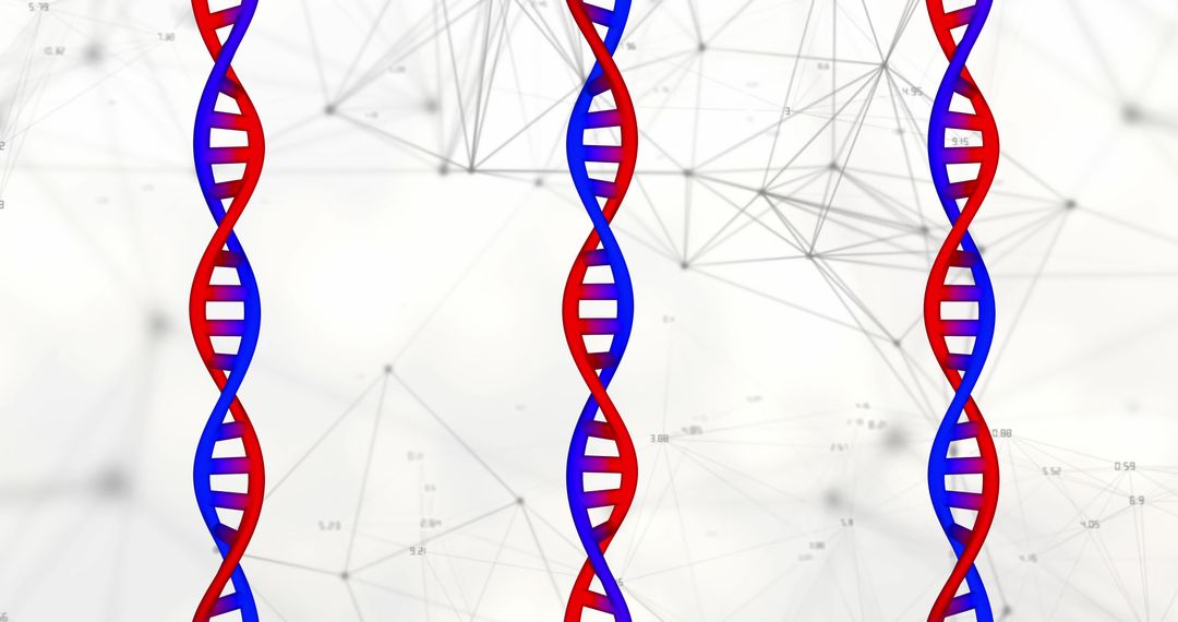 Digital DNA Strands on Abstract White Background