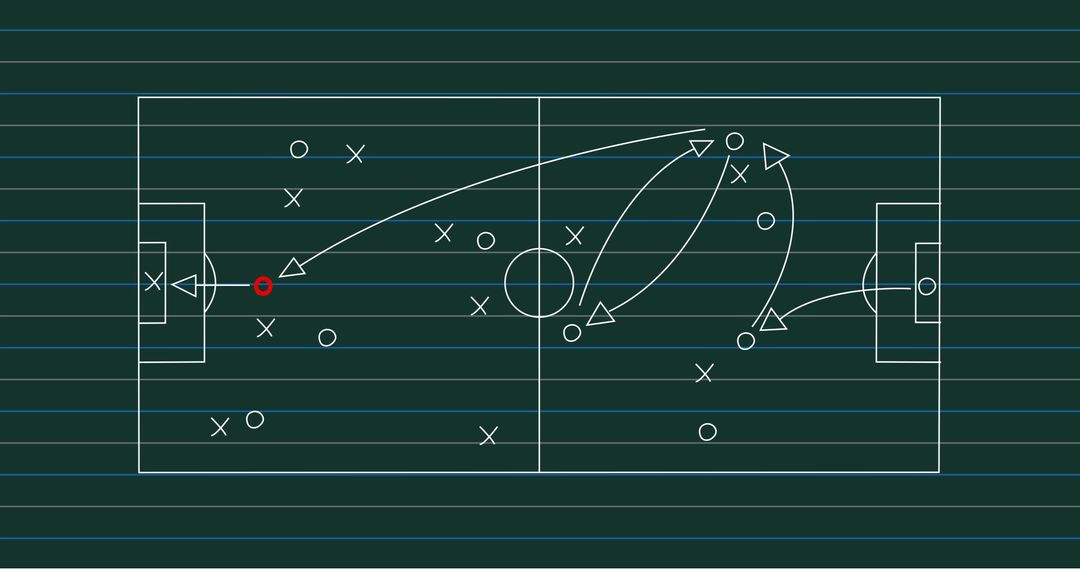 Soccer Strategy Board Showing Tactical Game Plan