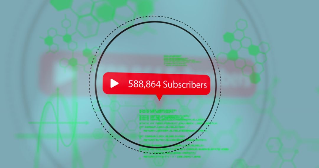 Digital Subscriber Count on Futuristic Interface Screen