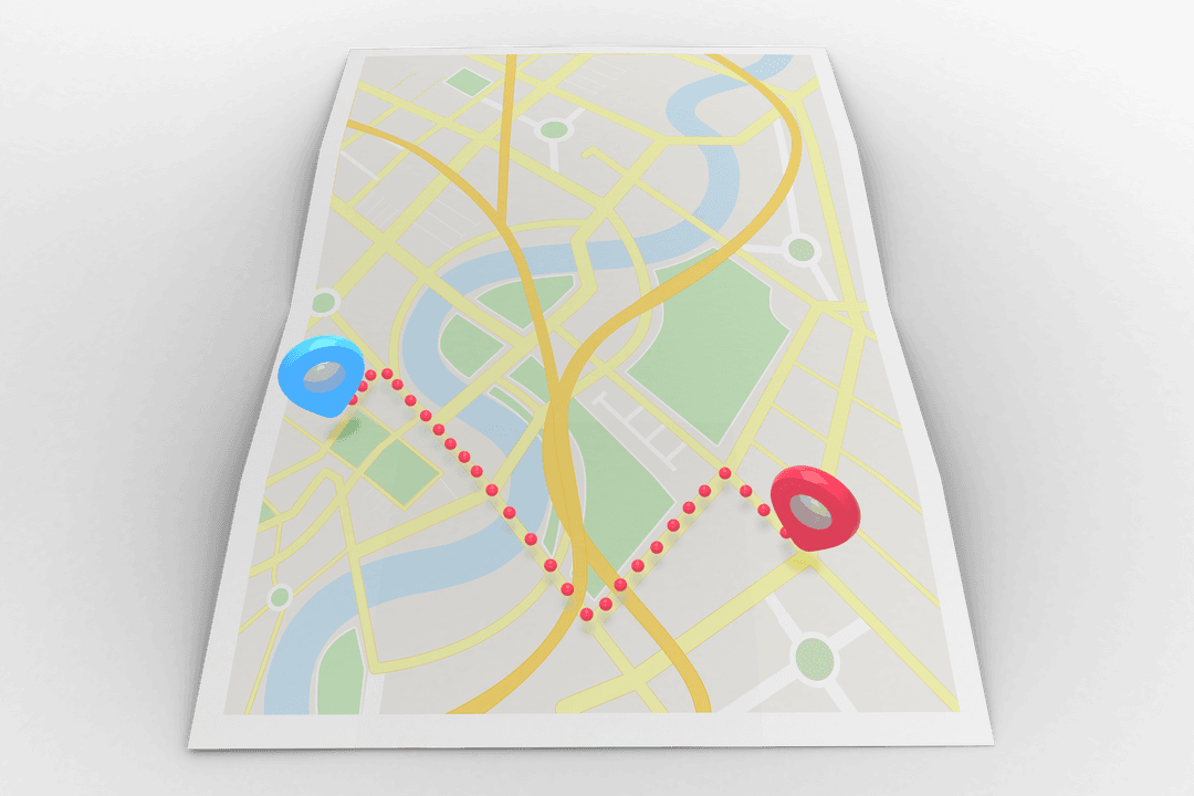 Digital Map with Red and Blue Pointers on Transparent Background - Download Free Stock Images Pikwizard.com