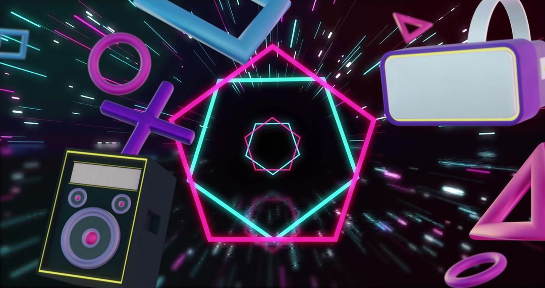 Futuristic Gaming Interface with Neon Graphics