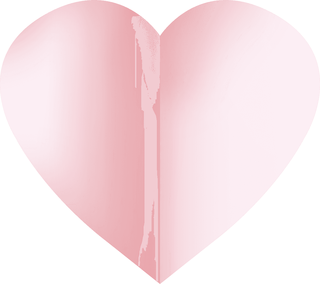 Pink Paper Heart with Transparency for Valentine's Designs