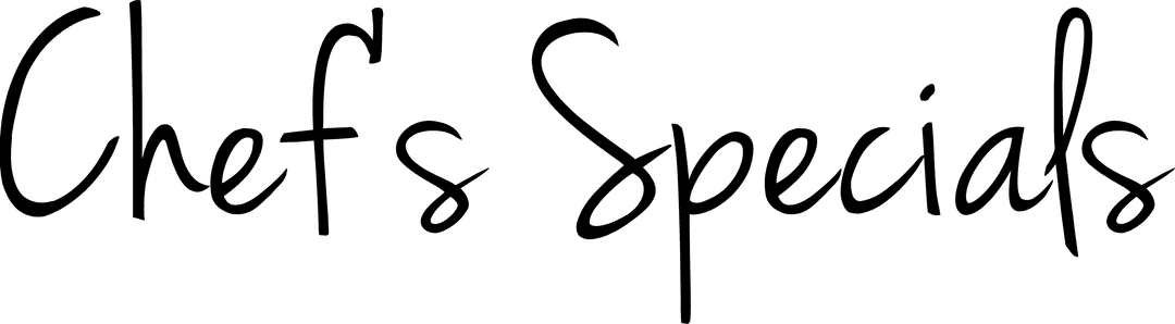 Chef's Specials Text on Transparent Background