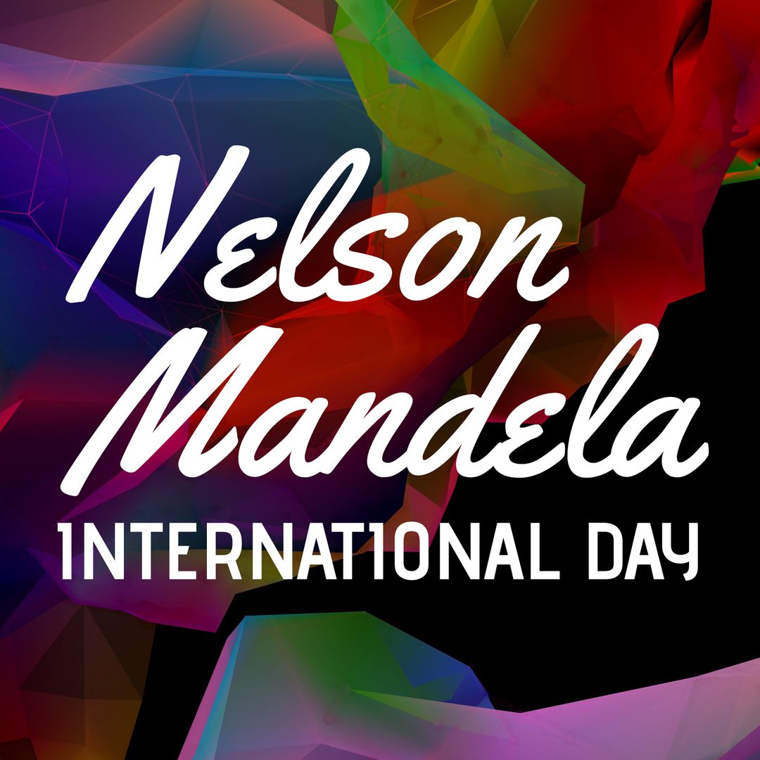 Nelson Mandela International Day Banner with Colorful Background