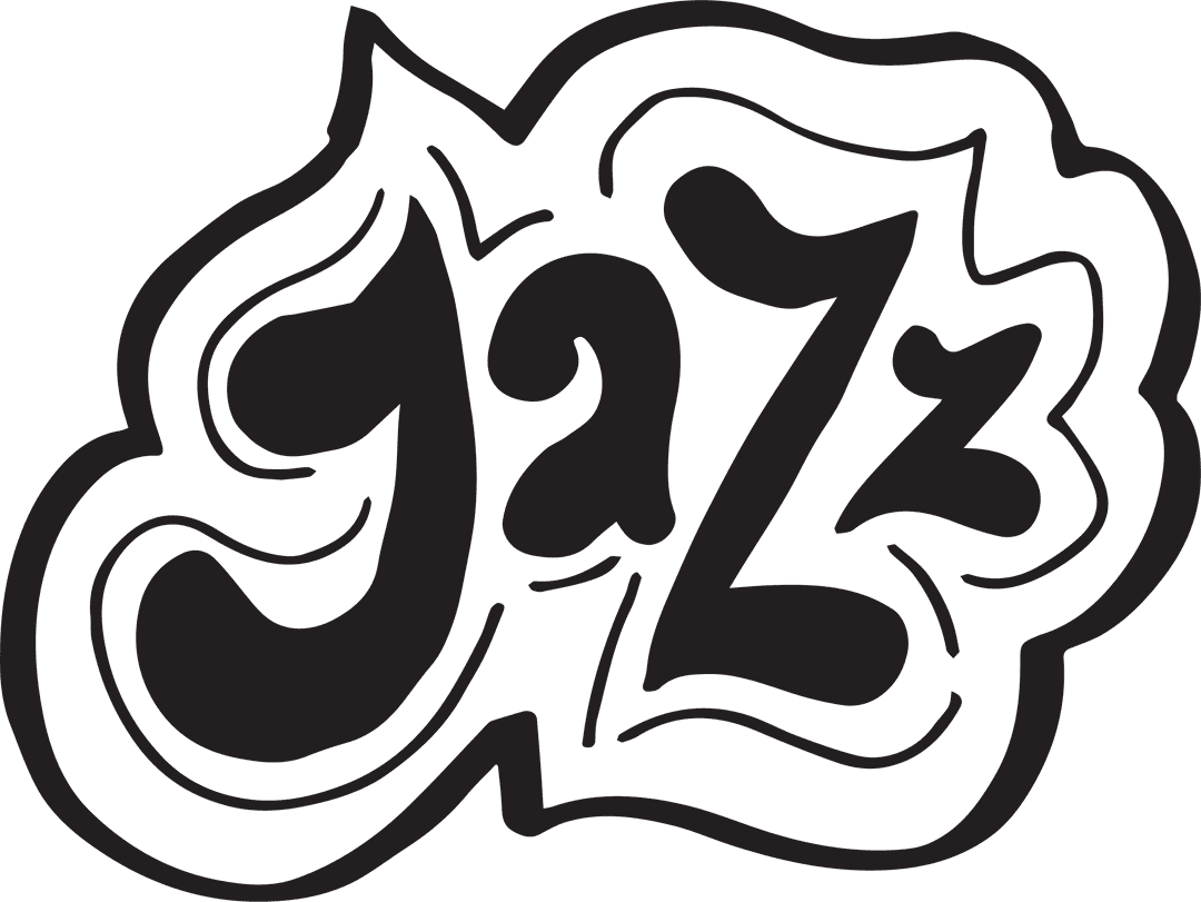 Retro Jazz Text on Transparent Background for Music Designs