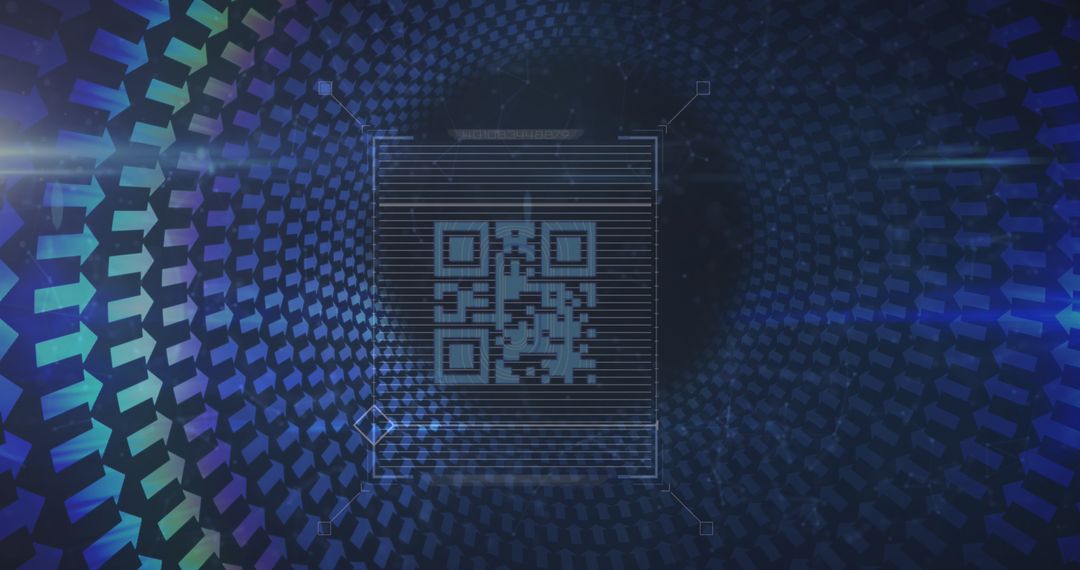 Futuristic Digital QR Code with Geometric Patterns