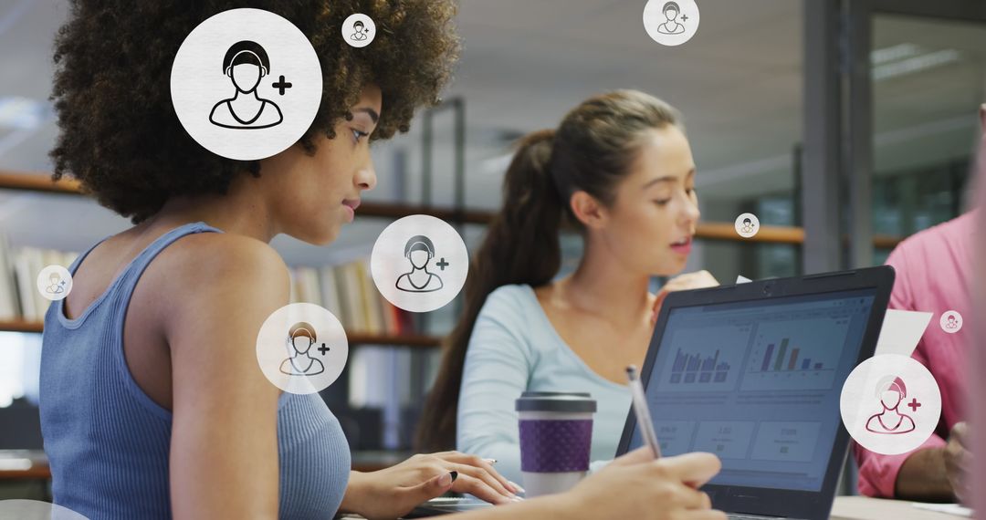 Team Analyzing Social Media Data in Modern Office