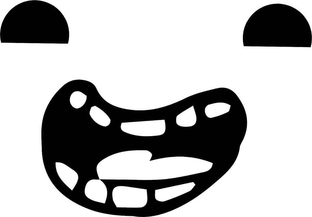 Abstract Smiling Face Illustration on Transparent Background