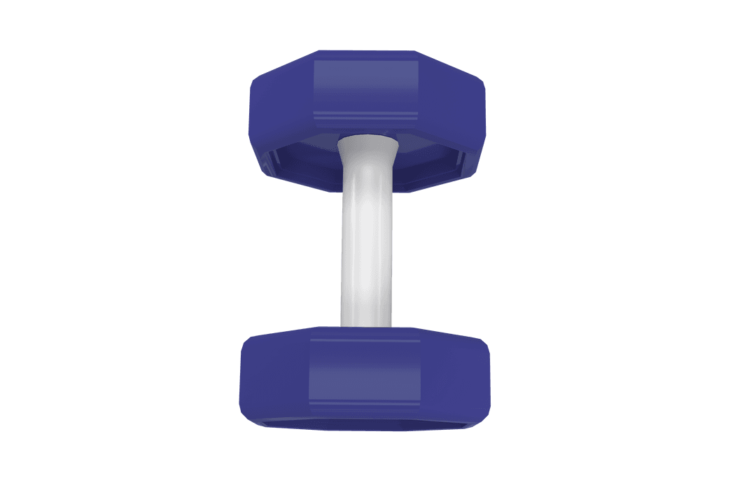 Blue Dumbbell on Transparent Background for Fitness Design