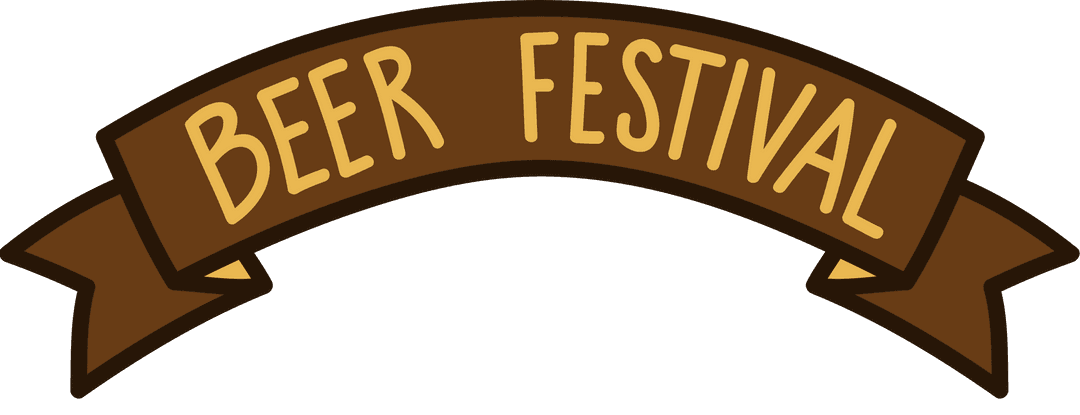 Beer Festival Banner on Transparent Background