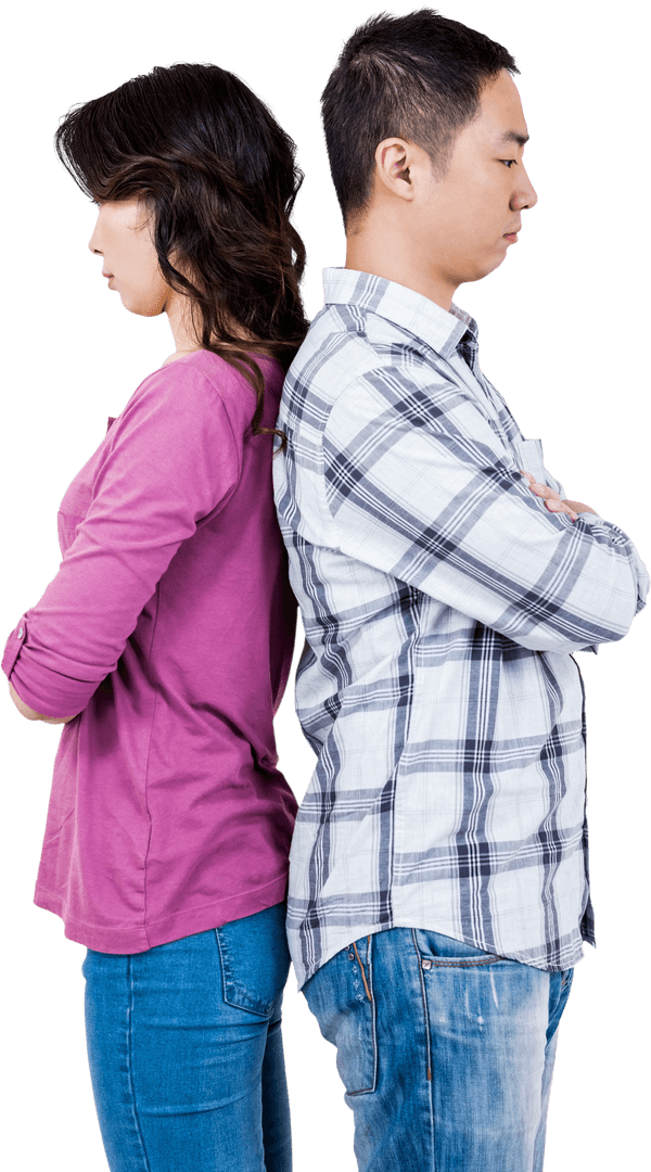 Ticked-off Couple Isolated on Transparent Background