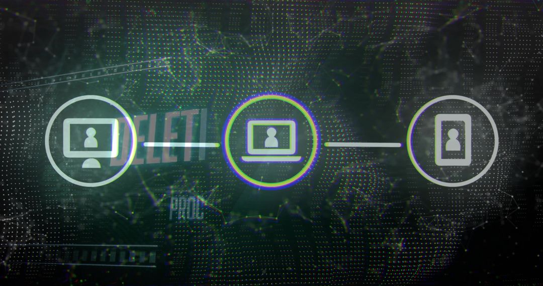 Digital Network Communication Concept with Connected Devices