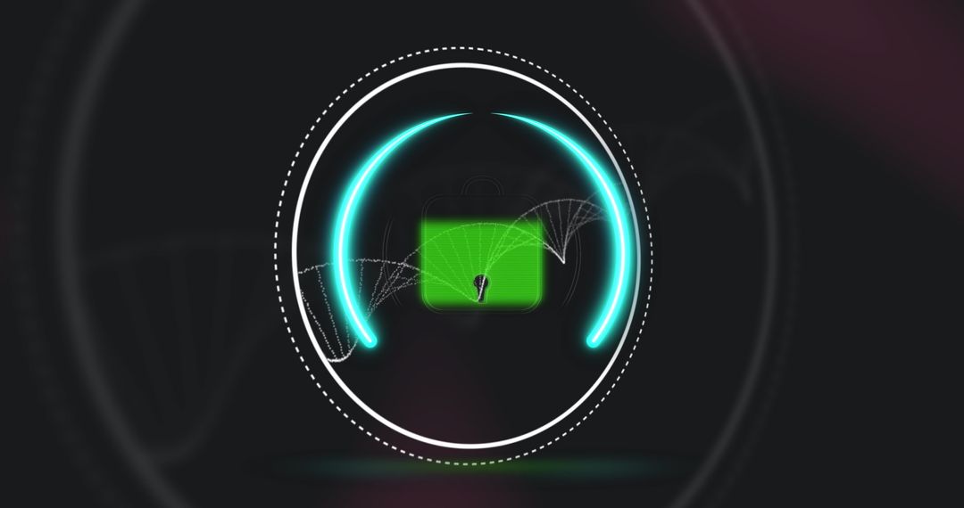 Digital Padlock with DNA Strand Technology Concept