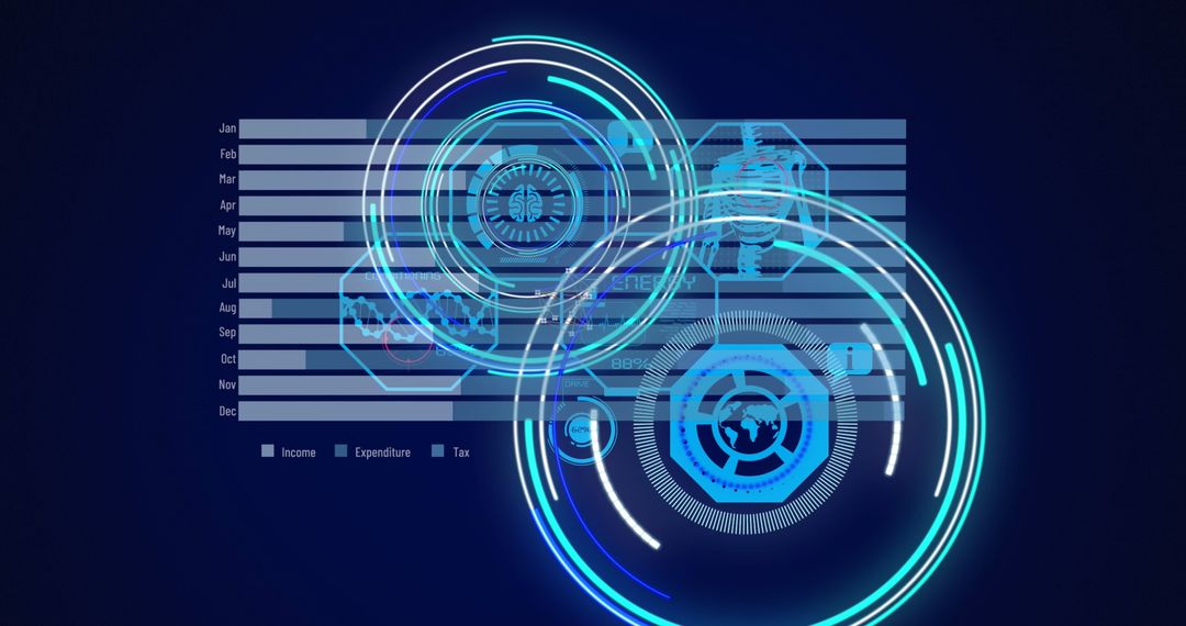 Abstract Digital Visualization of Finance Data Processing