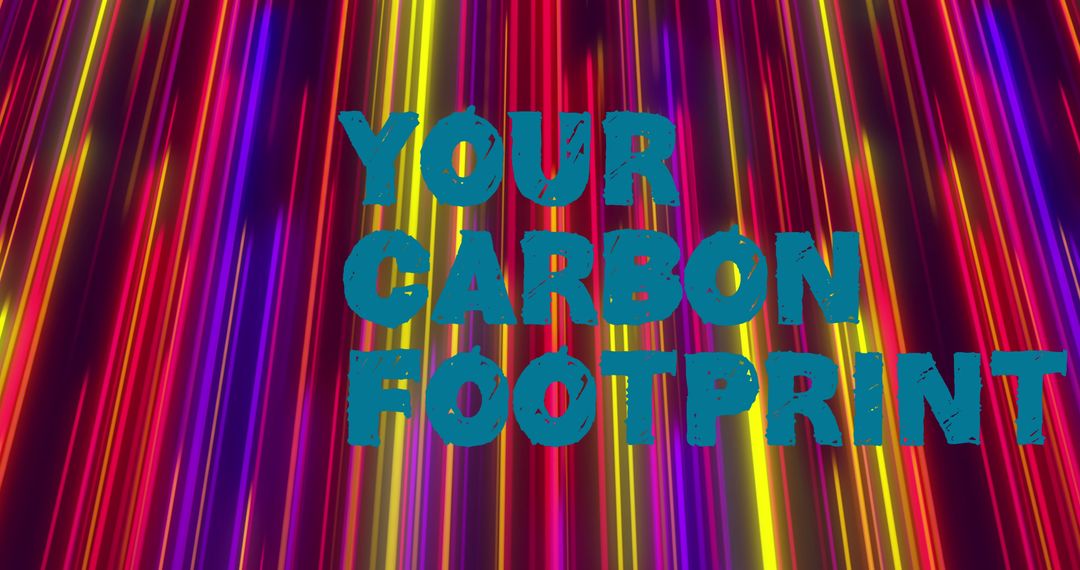 Colorful Light Streaks with Carbon Footprint Text Concept