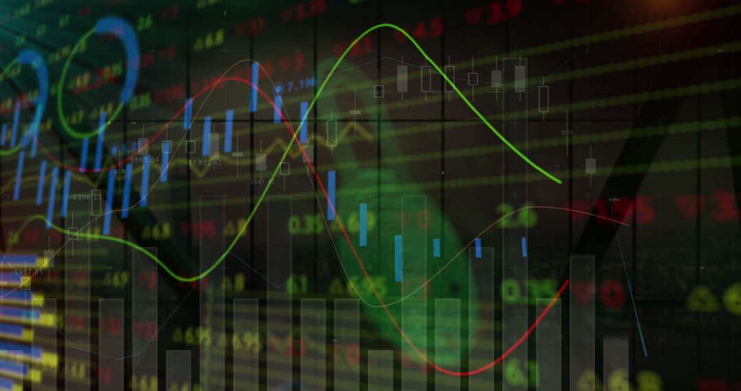 Dynamic Stock Market Graphs Show Financial Analytics and Trends