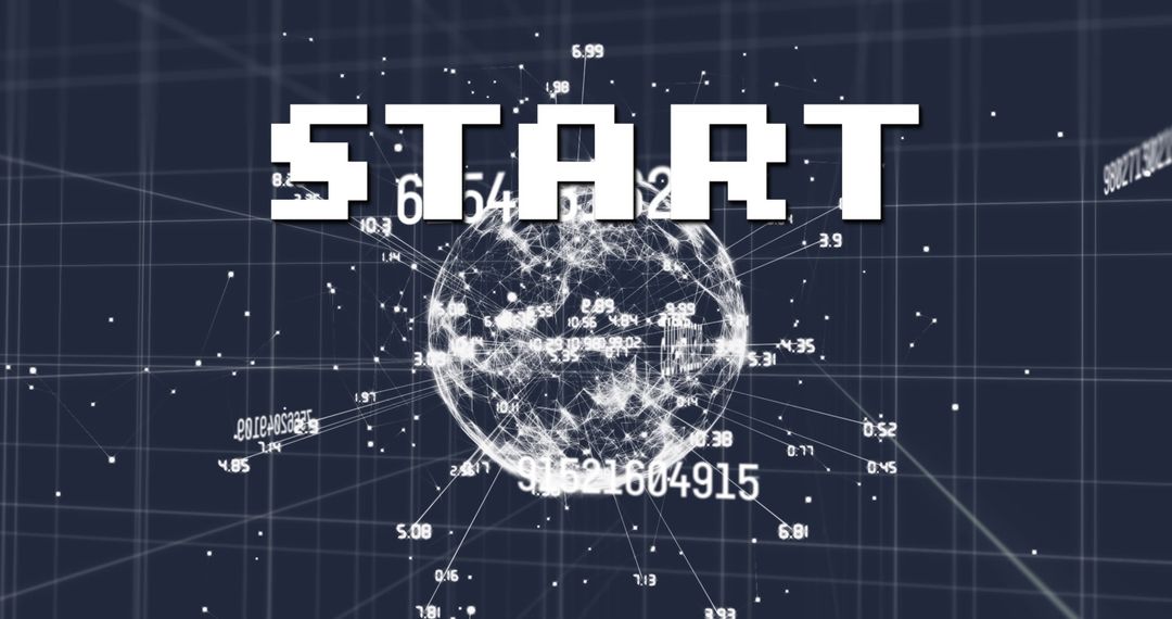 Digital Interface with Global Network and Start Text Overlay