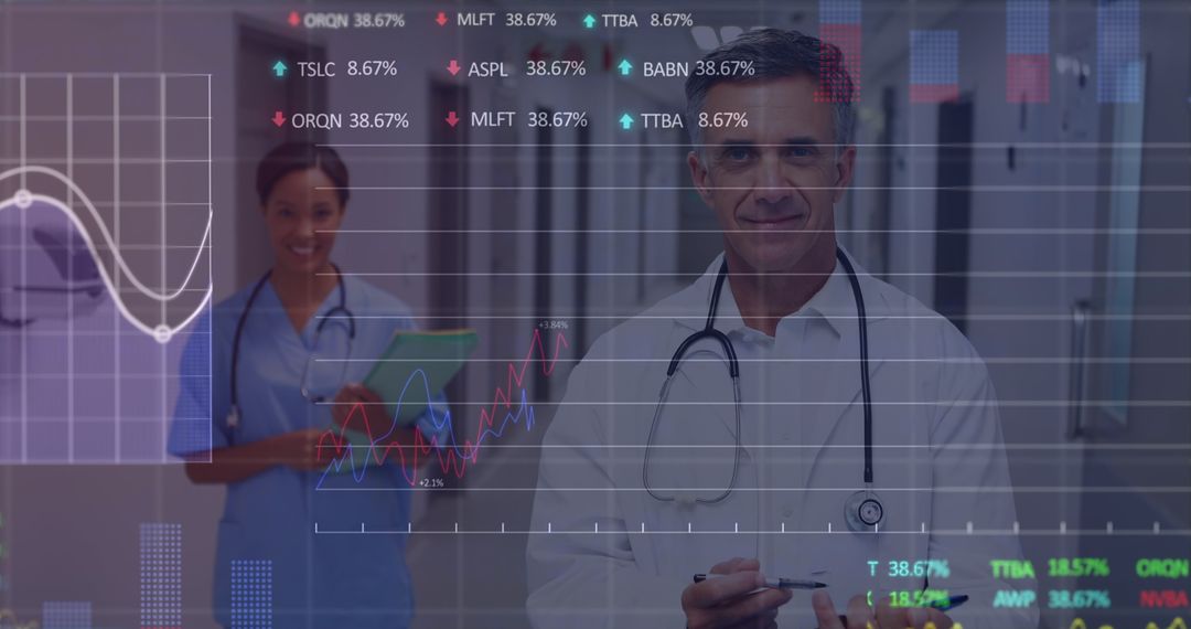 Medical Professionals Analyzing Financial Data Integration