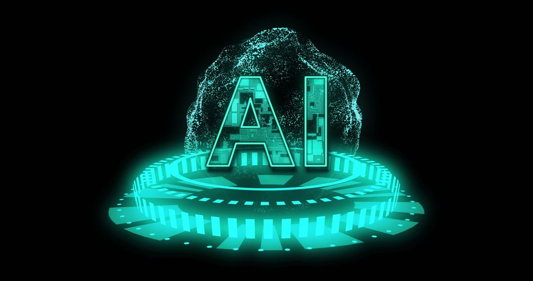 Futuristic AI Concept with Digital Sphere and Circuitry Glow