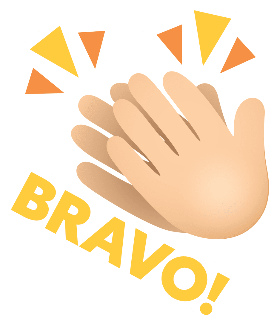 Bravo Clapping Hands Design Isolated Transparent Background