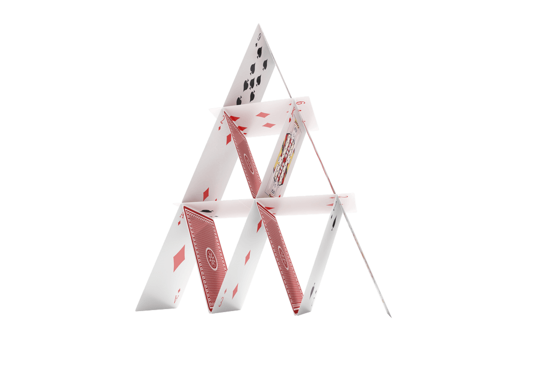 Transparent 3D Model of Card House Pyramid